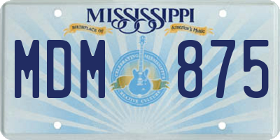 MS license plate MDM875