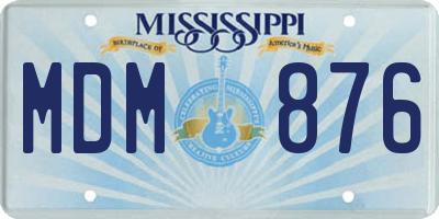 MS license plate MDM876