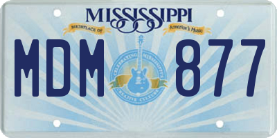 MS license plate MDM877