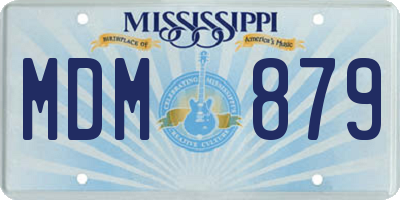 MS license plate MDM879