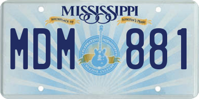 MS license plate MDM881