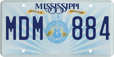 MS license plate MDM884