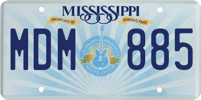 MS license plate MDM885