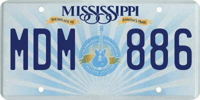 MS license plate MDM886