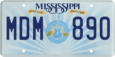 MS license plate MDM890