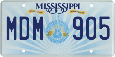 MS license plate MDM905