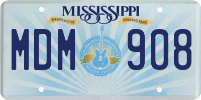 MS license plate MDM908
