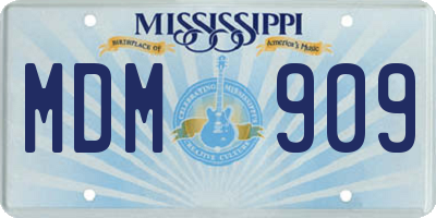 MS license plate MDM909