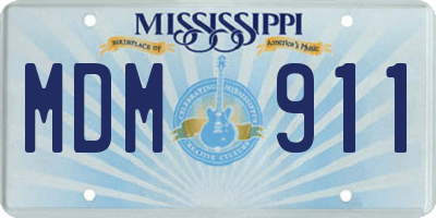 MS license plate MDM911