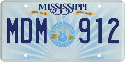 MS license plate MDM912