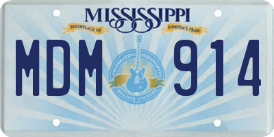 MS license plate MDM914