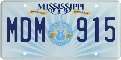 MS license plate MDM915