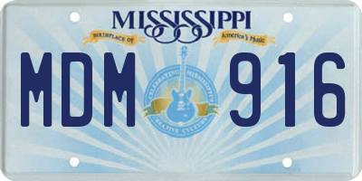 MS license plate MDM916