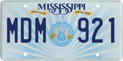 MS license plate MDM921