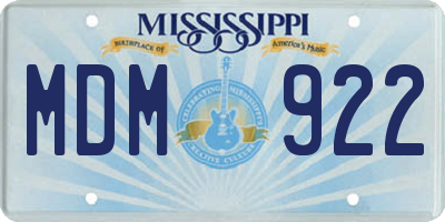 MS license plate MDM922
