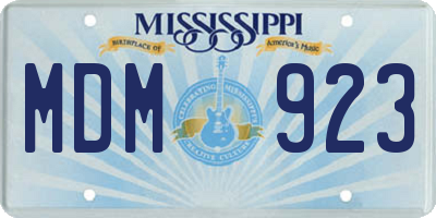 MS license plate MDM923