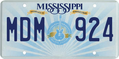 MS license plate MDM924