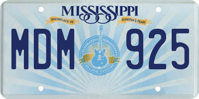 MS license plate MDM925