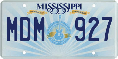 MS license plate MDM927