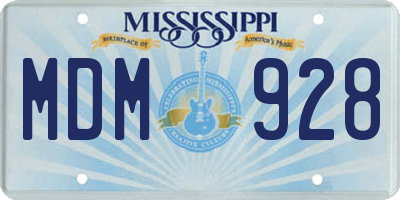 MS license plate MDM928