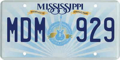 MS license plate MDM929