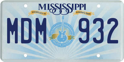 MS license plate MDM932