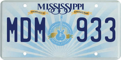 MS license plate MDM933
