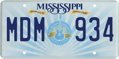 MS license plate MDM934