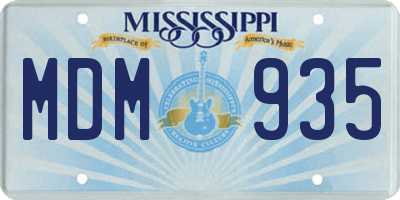 MS license plate MDM935