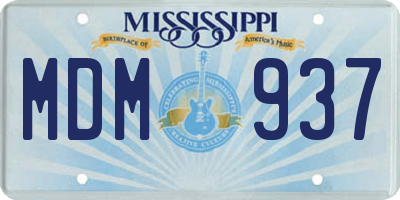 MS license plate MDM937
