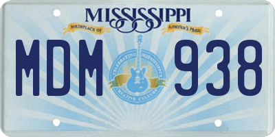 MS license plate MDM938