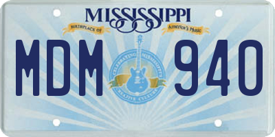 MS license plate MDM940
