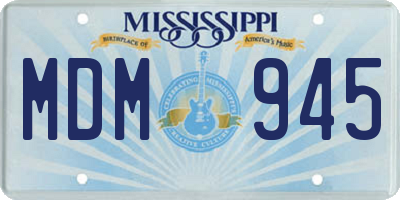 MS license plate MDM945