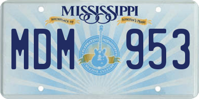 MS license plate MDM953