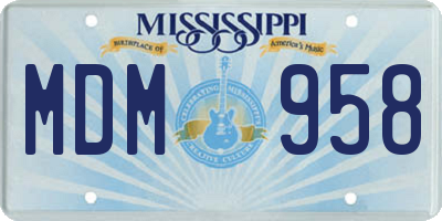 MS license plate MDM958