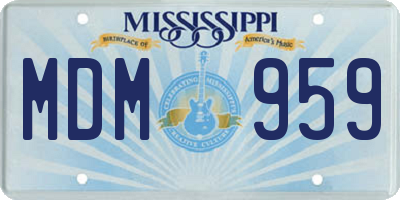 MS license plate MDM959