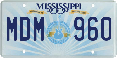 MS license plate MDM960