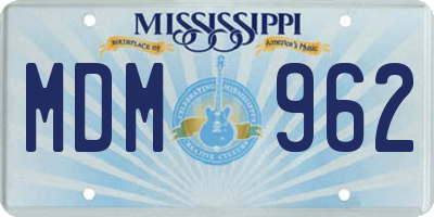 MS license plate MDM962