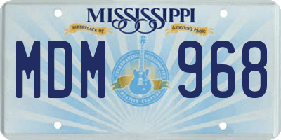 MS license plate MDM968