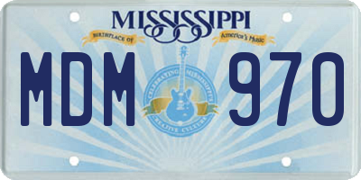 MS license plate MDM970