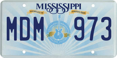 MS license plate MDM973