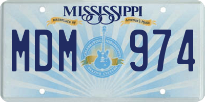 MS license plate MDM974