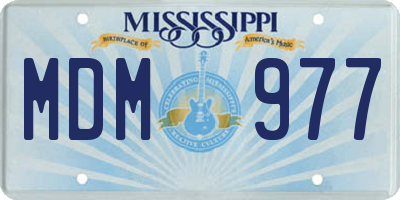 MS license plate MDM977