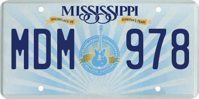 MS license plate MDM978
