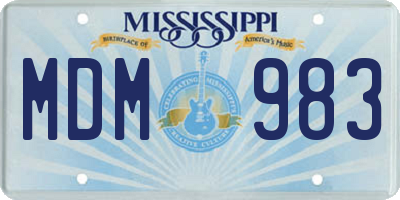 MS license plate MDM983