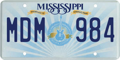 MS license plate MDM984