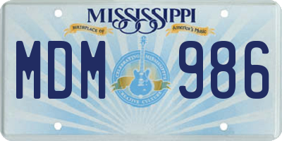 MS license plate MDM986