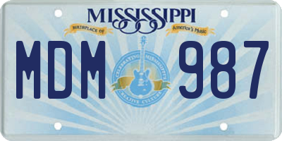 MS license plate MDM987
