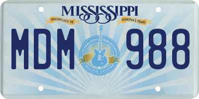 MS license plate MDM988