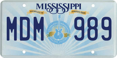 MS license plate MDM989